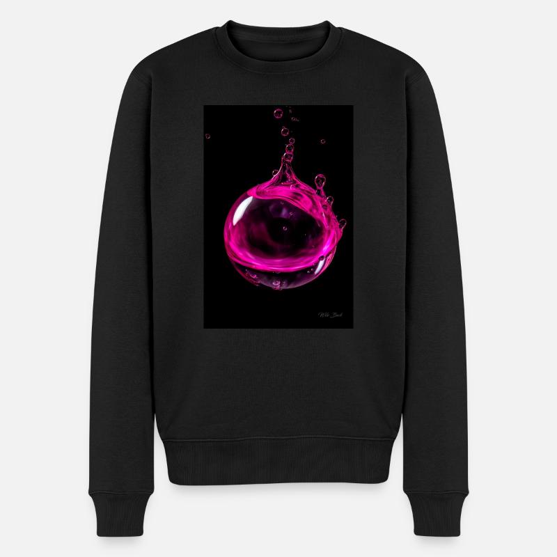 Tropfen magenta 5 - Männer Premium Bio Pullover - Schwarz
