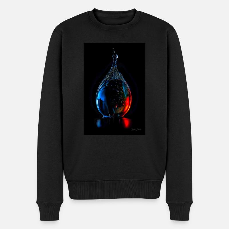 Tropfen plasma 7 - Männer Premium Bio Pullover - Schwarz