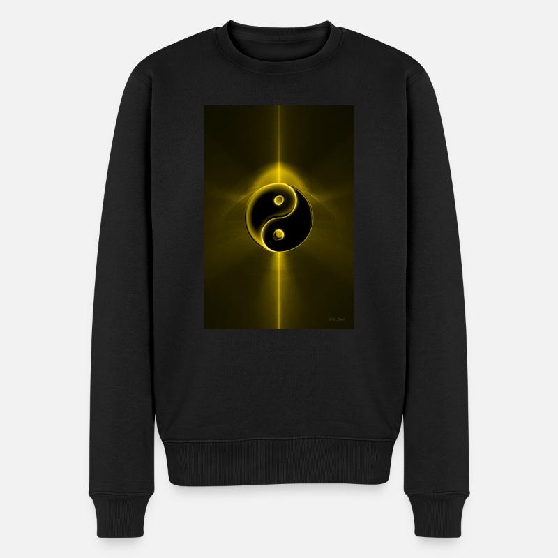 Yin Yang gelb 1 - Männer Premium Bio Pullover - Schwarz