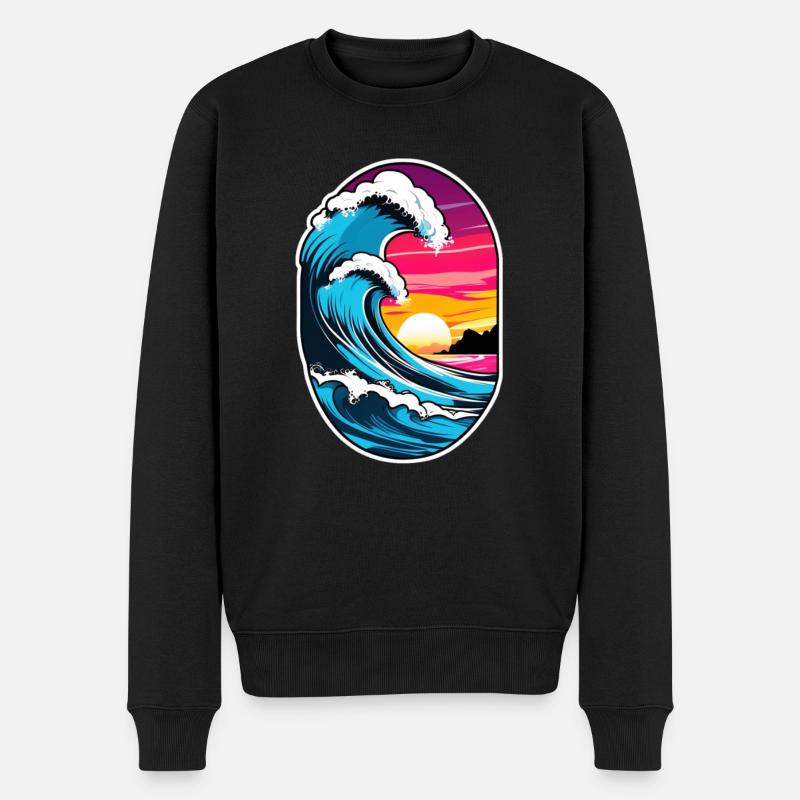 vague - été - vacances - Pull Premium bio Homme - noir