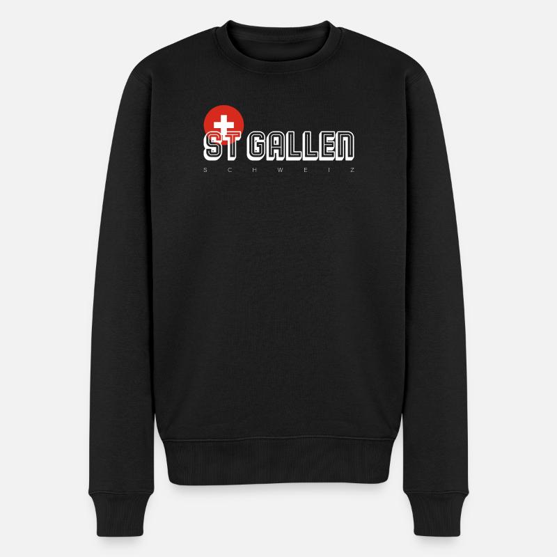 St. Gallen - Männer Premium Bio Pullover - Schwarz
