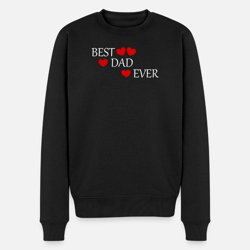Vatertag Papa Vater best dad ever Spruch Vatertag - Männer Premium Bio Pullover - Schwarz