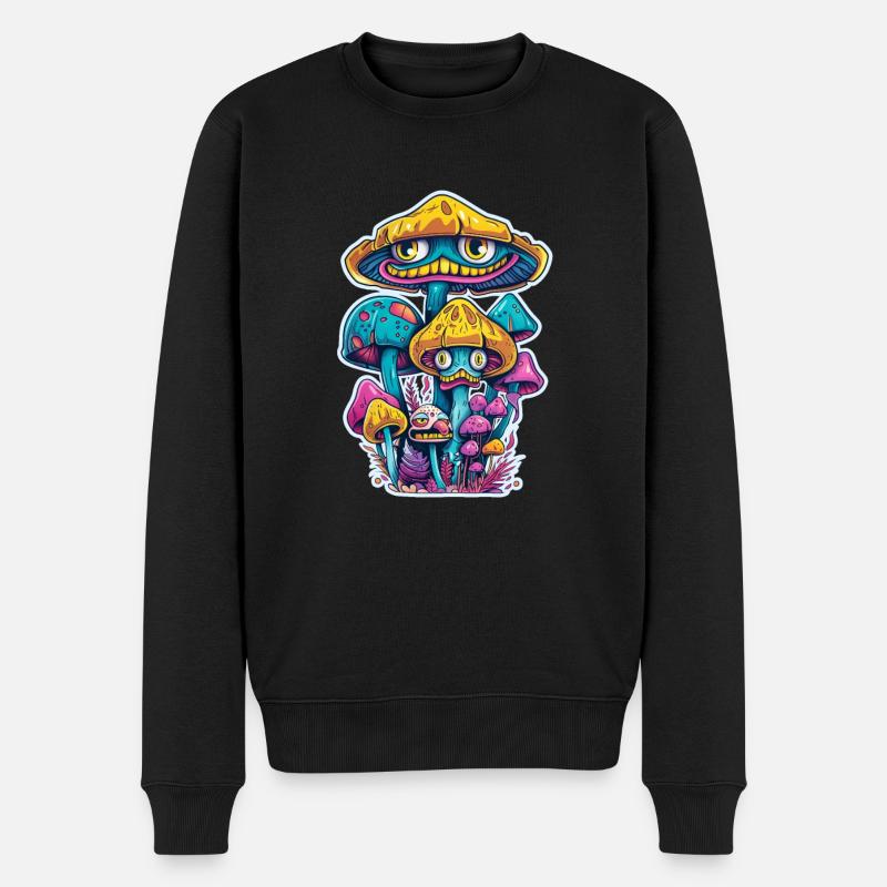 Zauberpilze - Männer Premium Bio Pullover - Schwarz