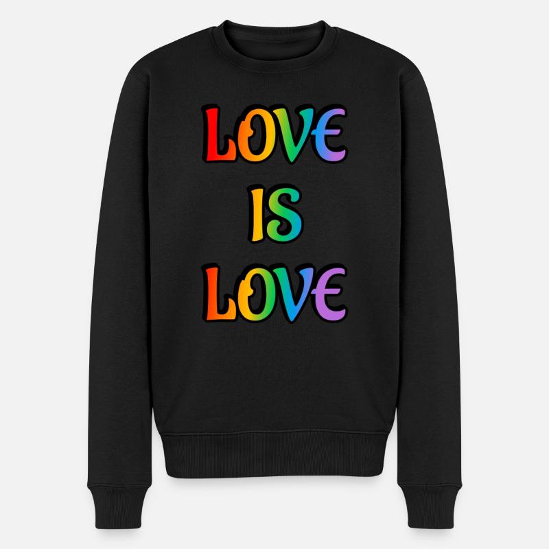 Arc-en-ciel L’amour est l’amour - Pull Premium bio Homme - noir