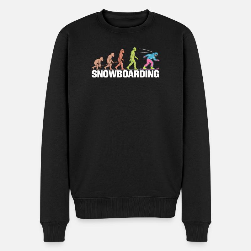 Die Evolution des Snowboard-Designs - Männer Premium Bio Pullover - Schwarz
