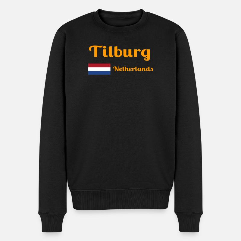 Tilburg, Pays-Bas- Imprimés élégants - Pull Premium bio Homme - noir
