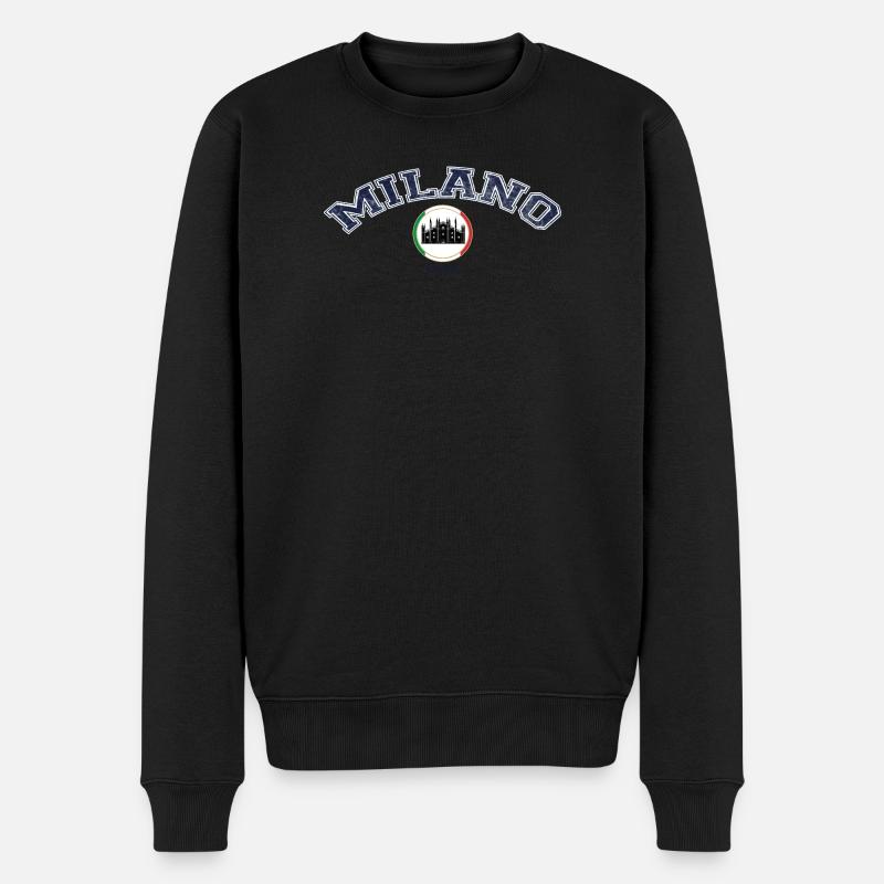 Mailand, Milano, Milan - Männer Premium Bio Pullover - Schwarz