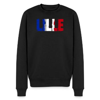 Lille Frankreich - Männer Premium Bio Pullover - Schwarz - Vorne - Nico (187cm)