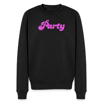 Party Punkte Dots Retro pink feiern Sixties Fun 60 - Männer Premium Bio Pullover - Schwarz - Vorne - Nico (187cm)