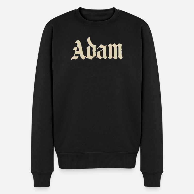 Adam Gothic Script Tee - Männer Premium Bio Pullover - Schwarz