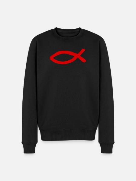 Jesus fish Ichthys fish fish - Men's Premium Organic Jumper - black