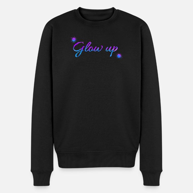 Glow up - Männer Premium Bio Pullover - Schwarz