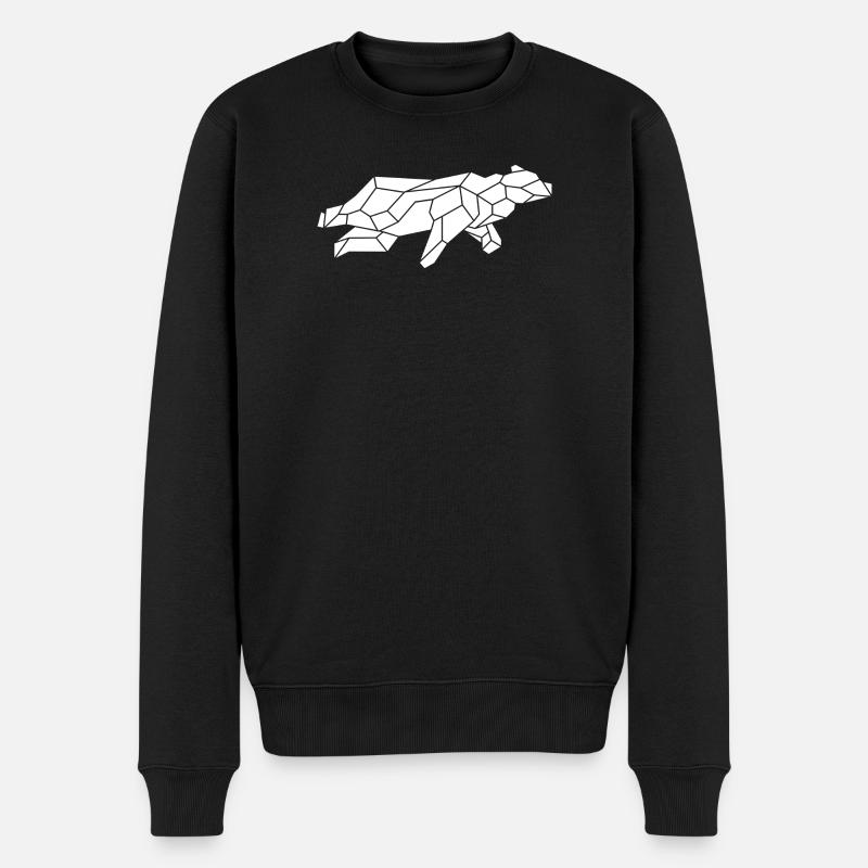 geometrischer weißer Bär - Männer Premium Bio Pullover - Schwarz