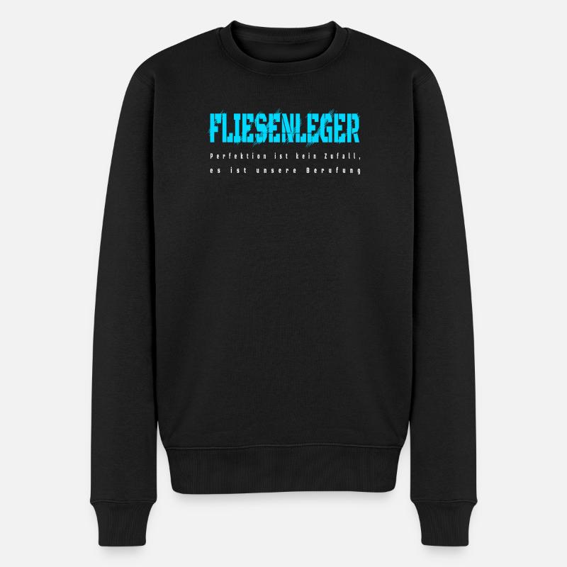 Fliesenleger Design - Männer Premium Bio Pullover - Schwarz