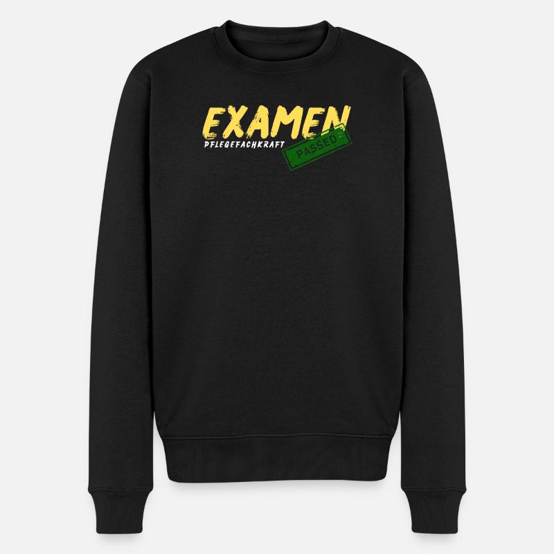 Examen Pflegefachkraft - Männer Premium Bio Pullover - Schwarz