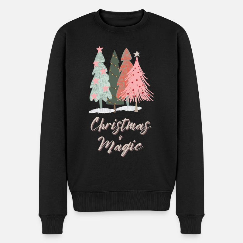 Christmas is Magic - Männer Premium Bio Pullover - Schwarz
