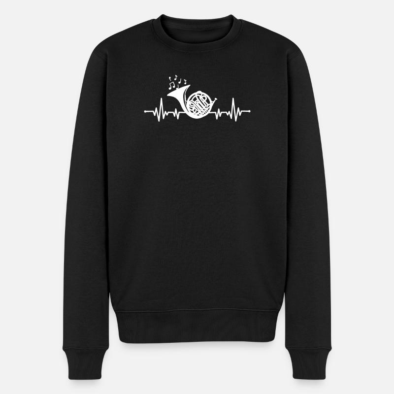 Waldhorn - Männer Premium Bio Pullover - Schwarz