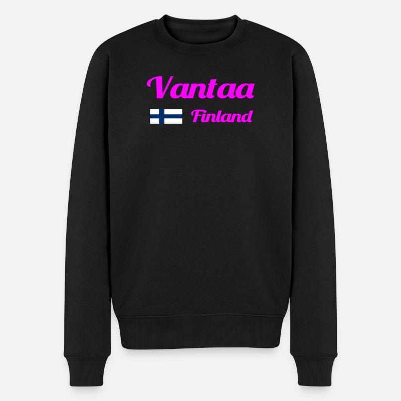 Vantaa Finnland Drucken - Männer Premium Bio Pullover - Schwarz