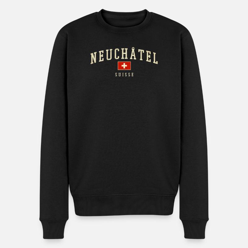 Maillot Logo de Neuchâtel Suisse - Pull Premium bio Homme - noir