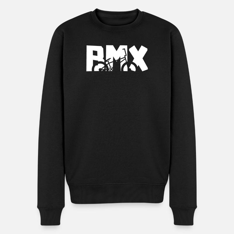 BMX Rider Shirt – Cooles Bike Design - Männer Premium Bio Pullover - Schwarz