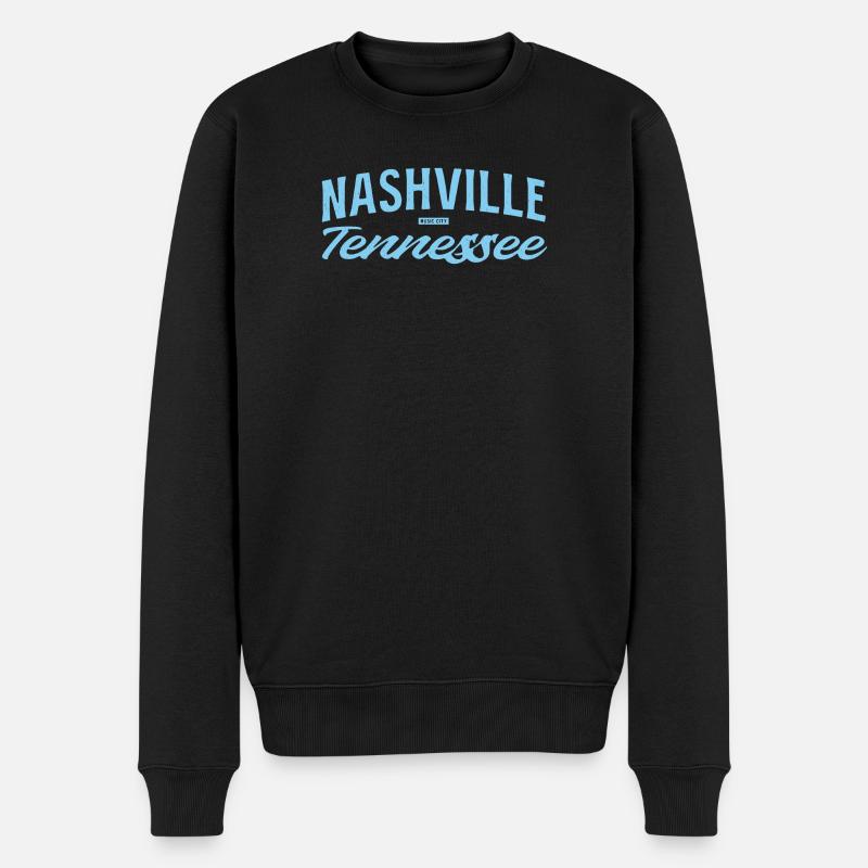 Nashville Script Blue - Pull Premium bio Homme - noir