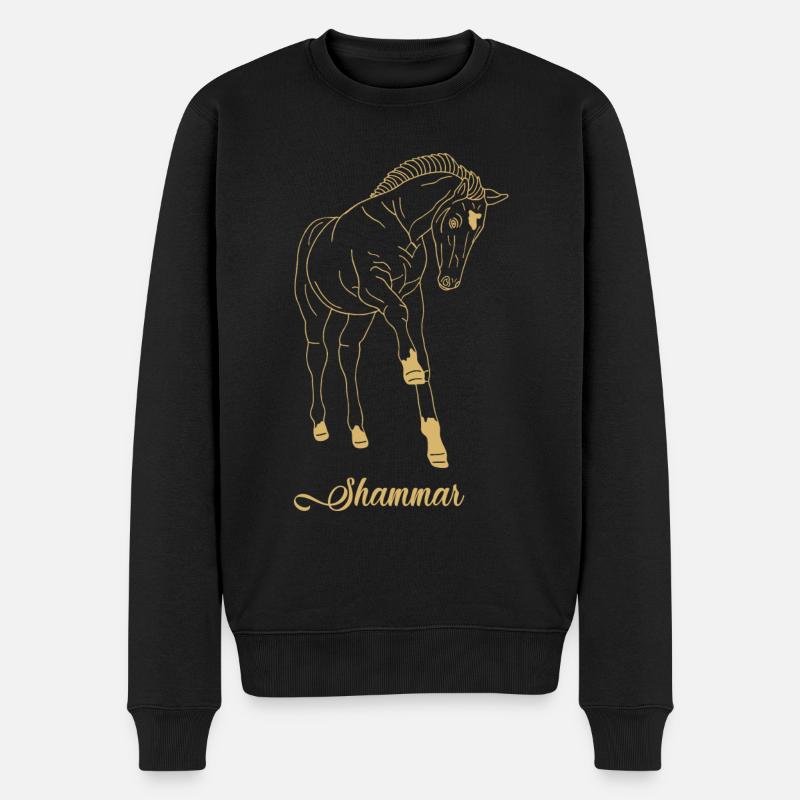 Trakehner Shammar - Männer Premium Bio Pullover - Schwarz