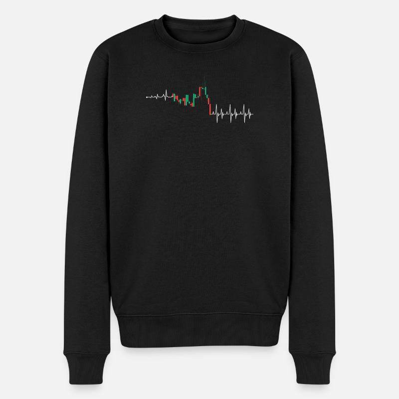 Puls-Neon-Kadenz - Männer Premium Bio Pullover - Schwarz