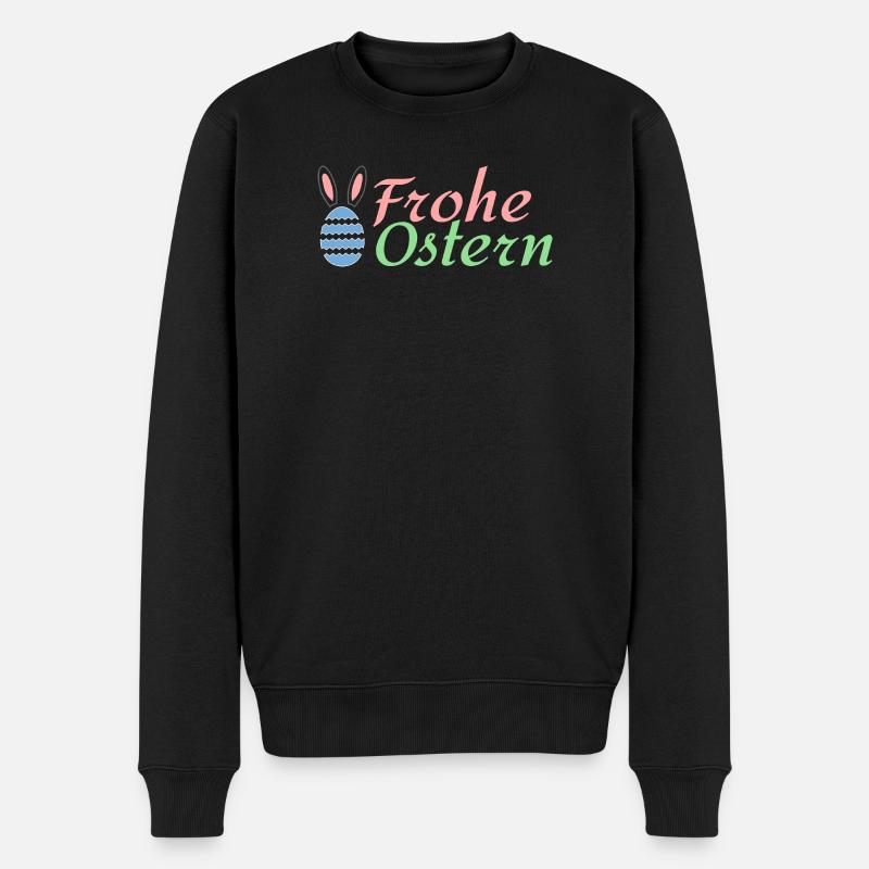 Frohe Ostern - Männer Premium Bio Pullover - Schwarz