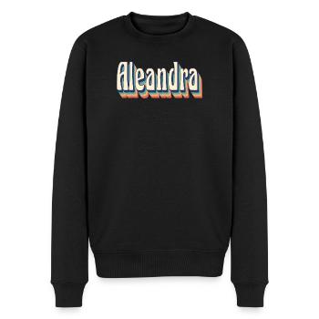 Aleandra t-shirt retro vintage t-shirt gift - Men's Premium Organic Jumper - black - Front - Nico (187cm)