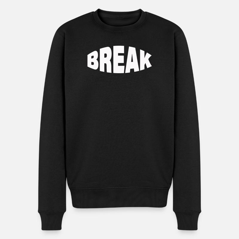 BREAK - Männer Premium Bio Pullover - Schwarz