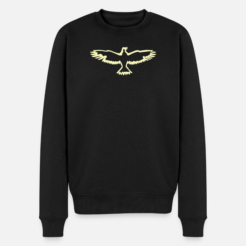 Flügel-Silhouette des Vogels - Männer Premium Bio Pullover - Schwarz