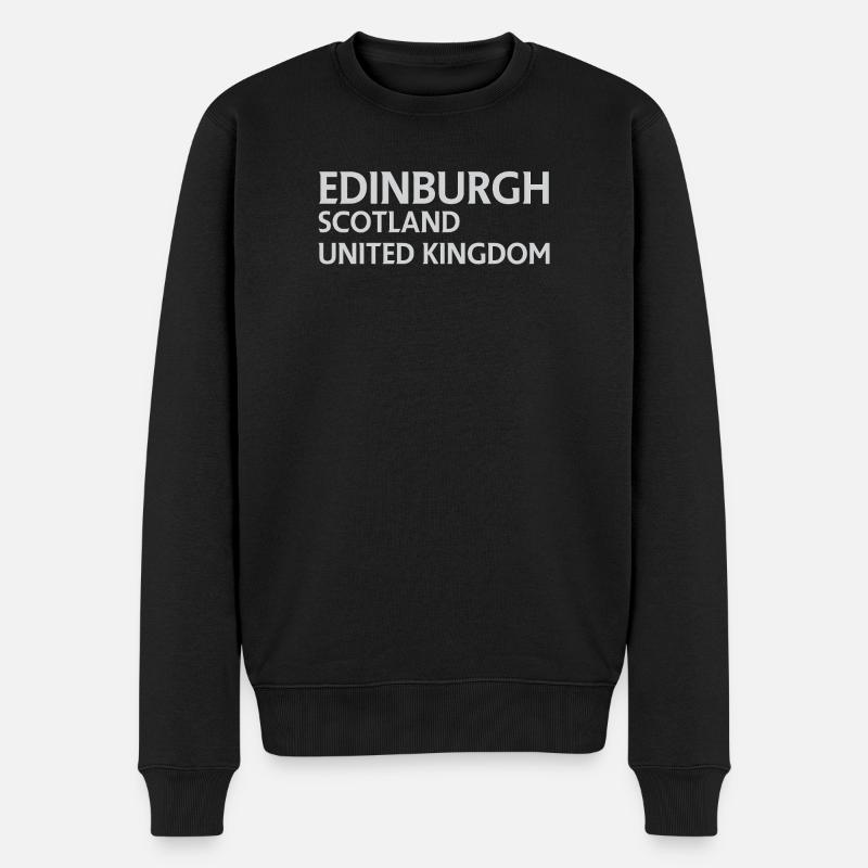 Edinburgh – Schottland Textdesign - Männer Premium Bio Pullover - Schwarz
