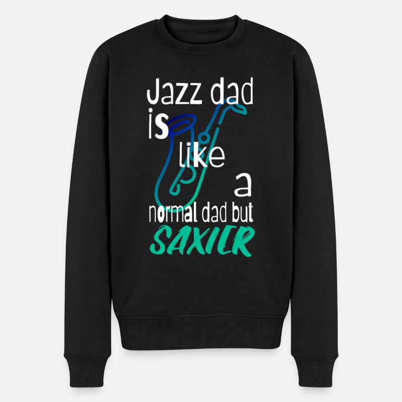 Jazz dad est comme un papa normal mais saxier - Pull Premium bio Homme - noir