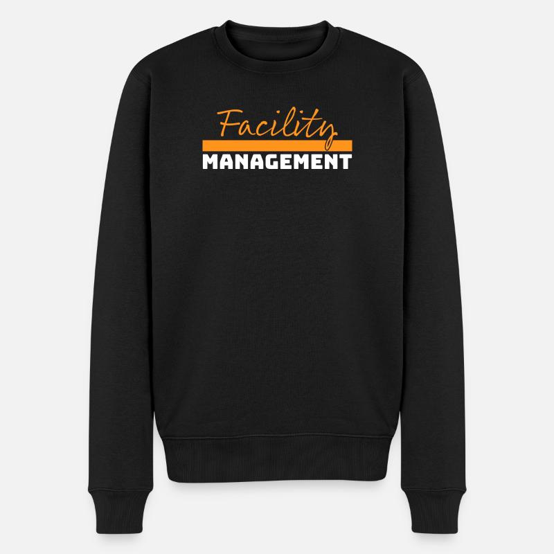 Tshirt Facility Management orange weiss - Männer Premium Bio Pullover - Schwarz