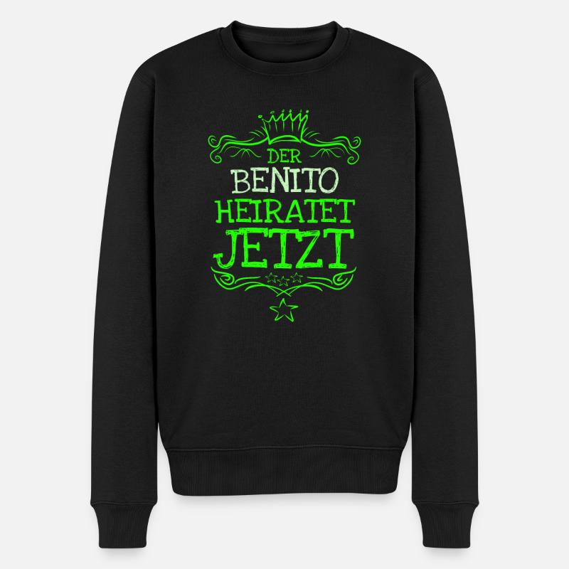Bachelor Benito - Männer Premium Bio Pullover - Schwarz