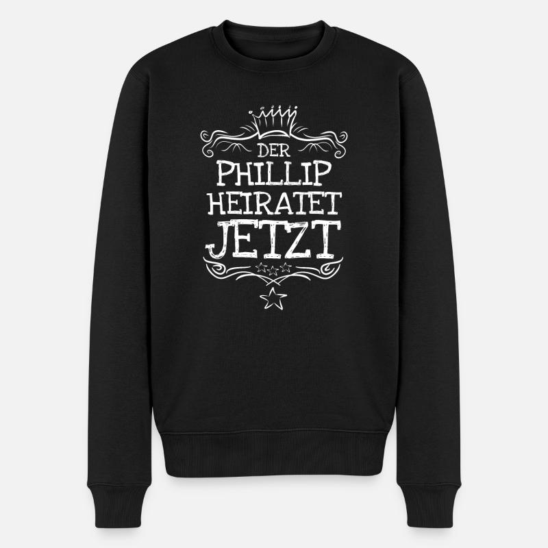 Phillip als Bachelor - Männer Premium Bio Pullover - Schwarz