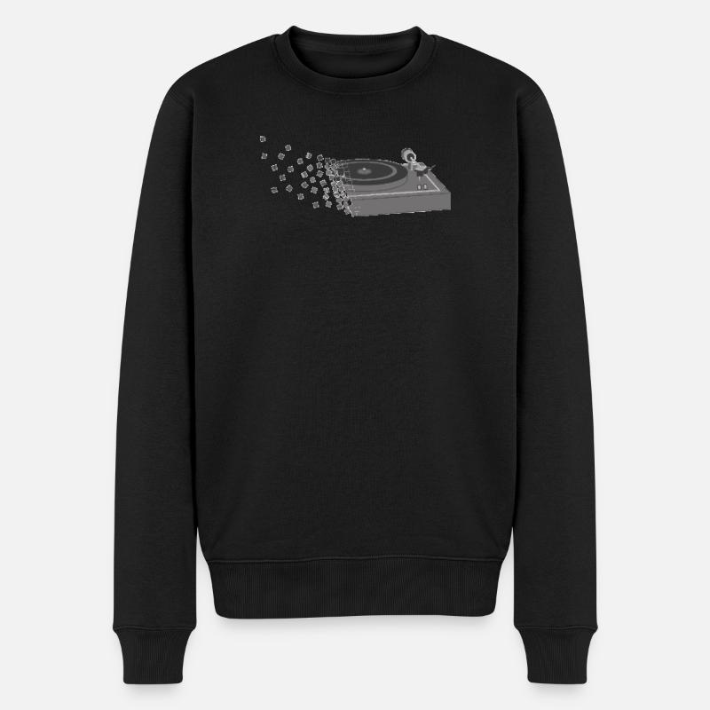 Platine vinyle Pixelart - Pull Premium bio Homme - noir