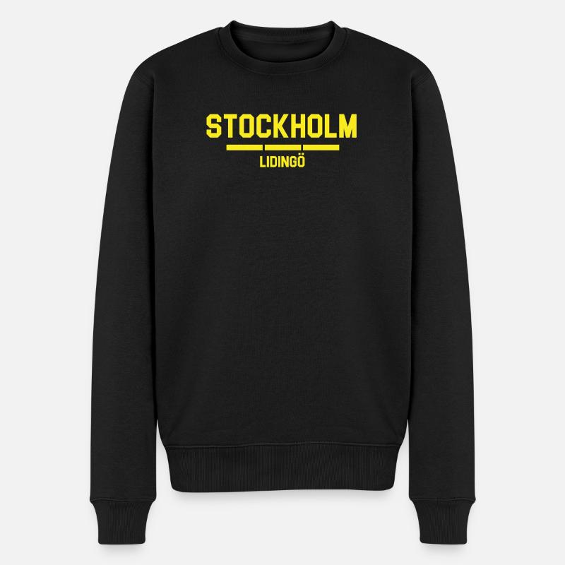 Städtebau in Stockholm Lidingö - Männer Premium Bio Pullover - Schwarz