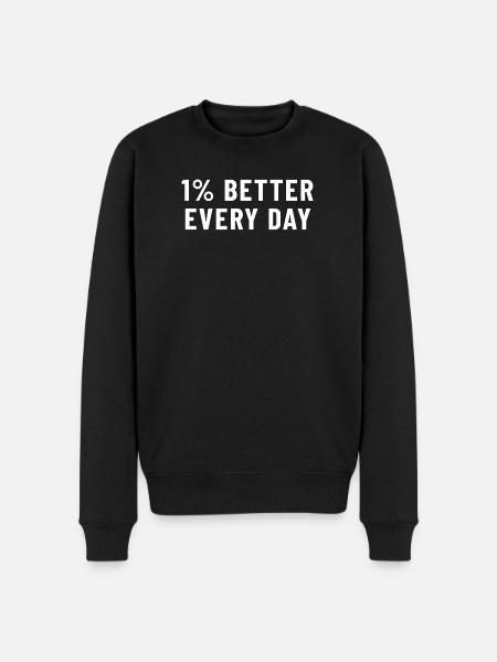 1% Better Every Day - Men's Premium Organic Jumper - black
