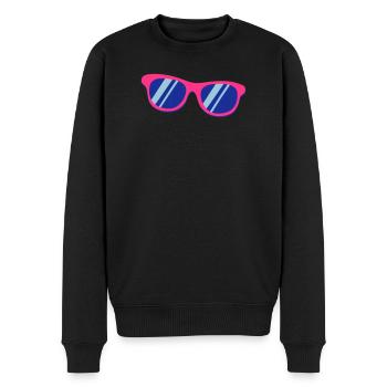 Pink Blaue Sonnenbrille Pop Art Retro - Männer Premium Bio Pullover - Schwarz - Vorne - Nico (187cm)
