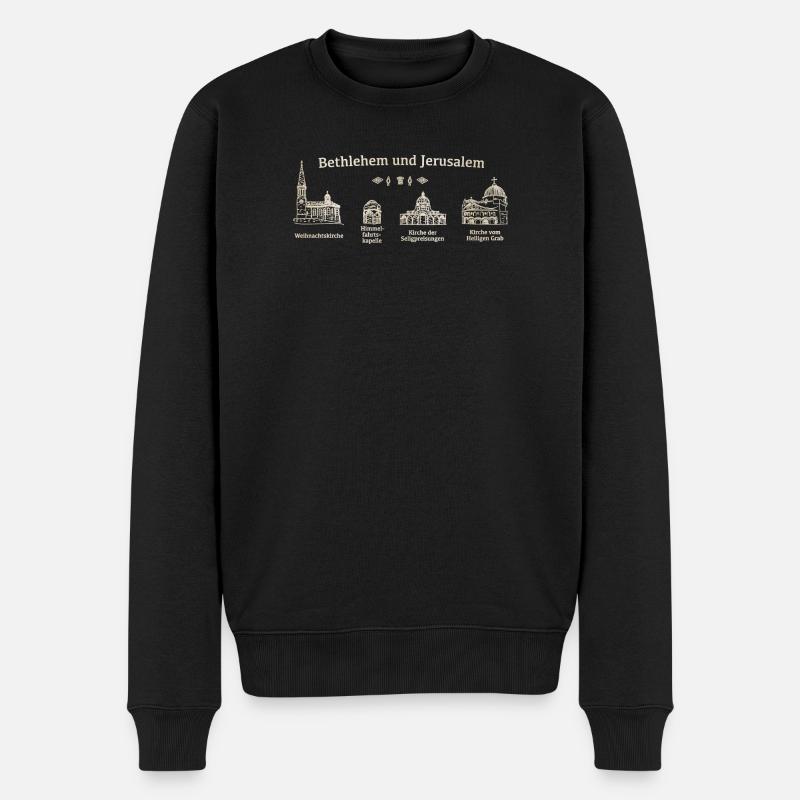 Bethlehem, Jerusalem, heilige Orte. Grabeskirche - Männer Premium Bio Pullover - Schwarz