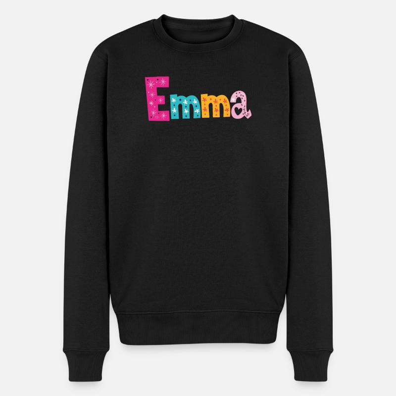 Personalisierter Emma-Name - Männer Premium Bio Pullover - Schwarz
