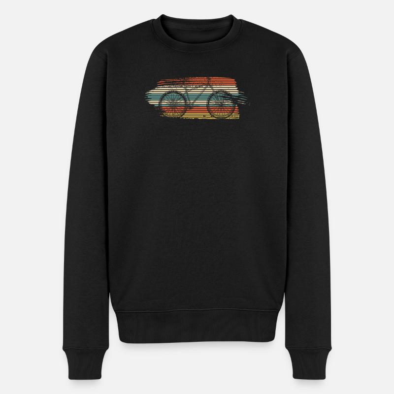 Retro Sonnenbrille Sunset Stripes - Männer Premium Bio Pullover - Schwarz
