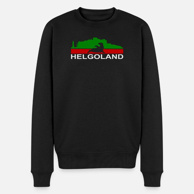 Helgoland - Männer Premium Bio Pullover - Schwarz