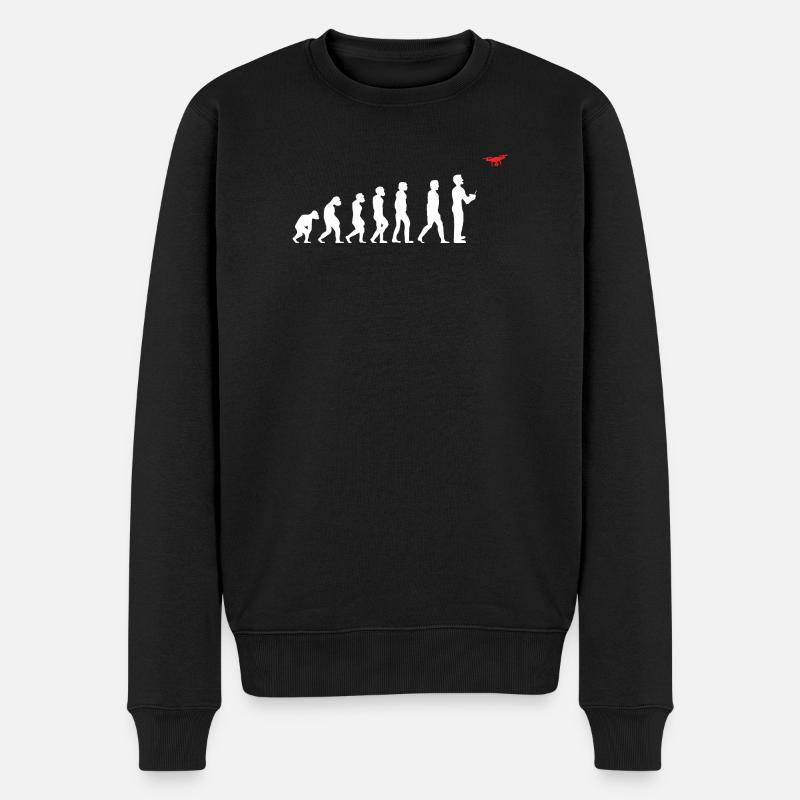 Evolution de l’homme pilote de drone - Pull Premium bio Homme - noir