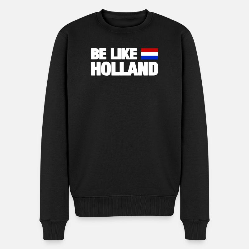 Holland Flag Design Motiv - Männer Premium Bio Pullover - Schwarz