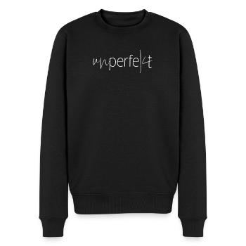 Unperfekt - Selbstironie Spruch Perfektion - Männer Premium Bio Pullover - Schwarz - Vorne - Nico (187cm)