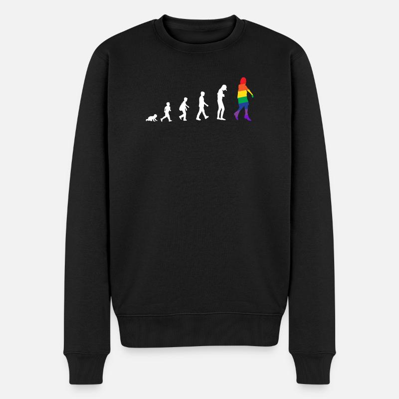 Evolution vom Baby zum Transgender / Gay - Männer Premium Bio Pullover - Schwarz