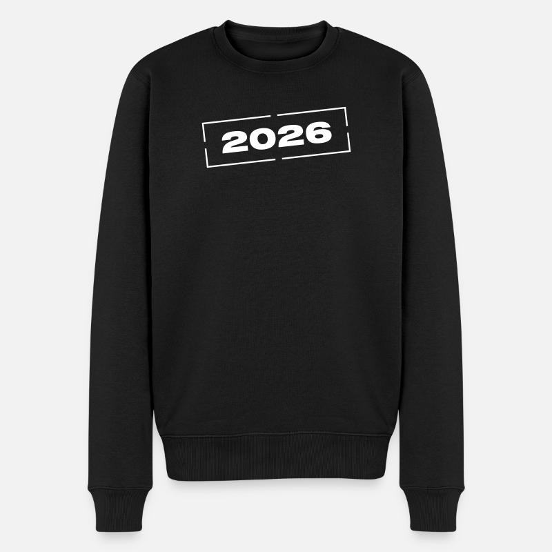 2026 Stempel - Männer Premium Bio Pullover - Schwarz