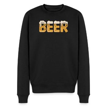 Bier - Männer Premium Bio Pullover - Schwarz - Vorne - Nico (187cm)